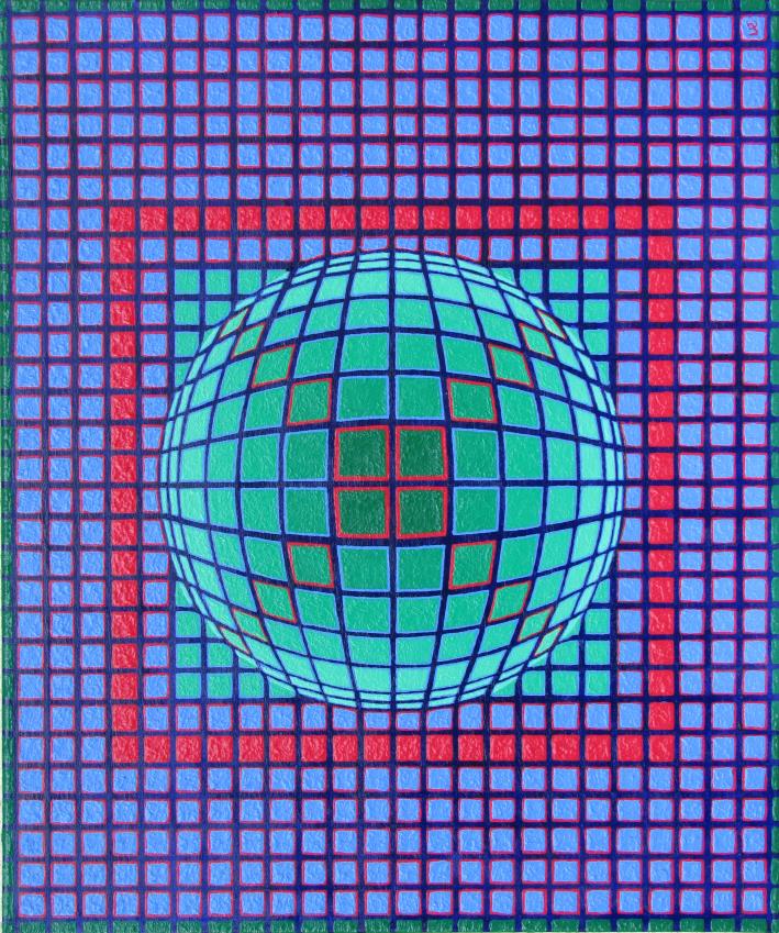 * grüne Kugel, 50x70cm Acryl auf Leinwand