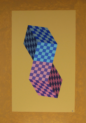 * zwei Würfel, 70x100cm Acryl auf Leinwand